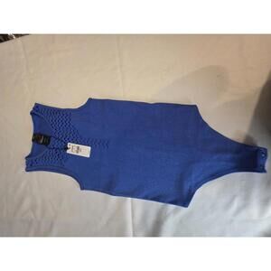 Express Women's Blue Sleeveless Knit Bodysuit XXS/XS